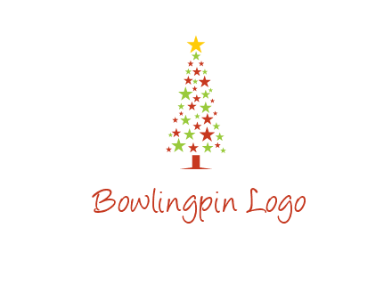 colorful stars christmas tree logo