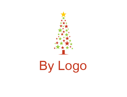colorful stars christmas tree logo