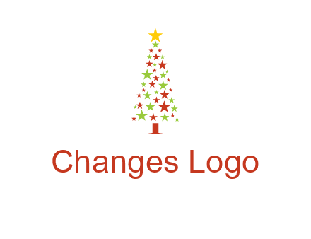 colorful stars christmas tree logo