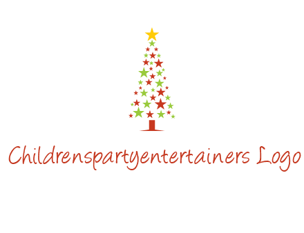 colorful stars christmas tree logo