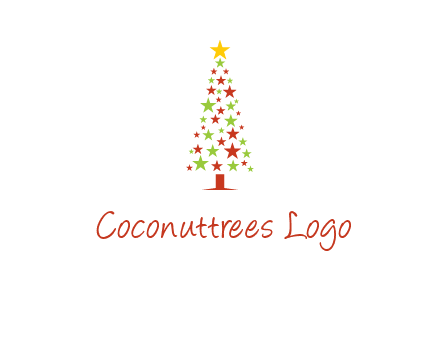 colorful stars christmas tree logo