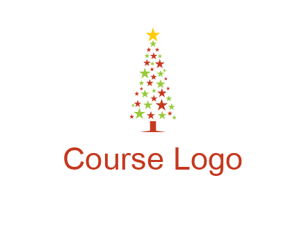 colorful stars christmas tree logo