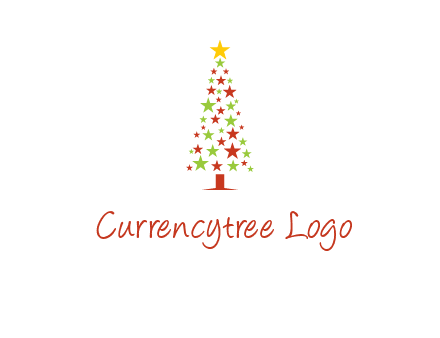 colorful stars christmas tree logo