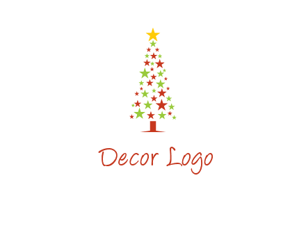 colorful stars christmas tree logo