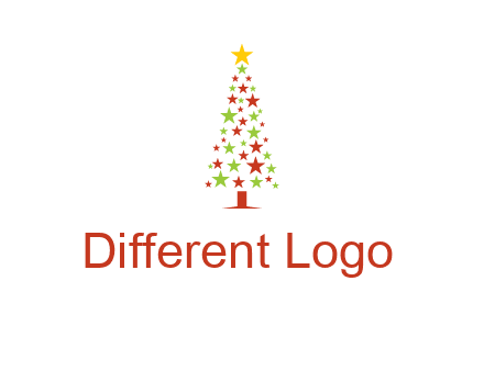 colorful stars christmas tree logo