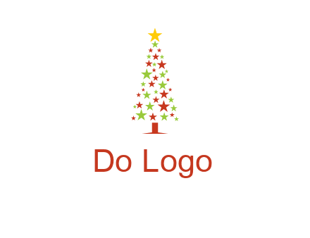 colorful stars christmas tree logo
