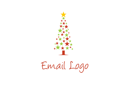 colorful stars christmas tree logo
