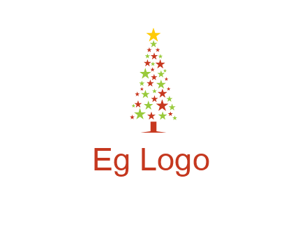 colorful stars christmas tree logo