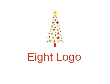 colorful stars christmas tree logo