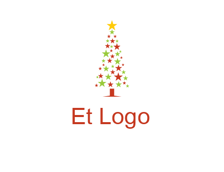 colorful stars christmas tree logo