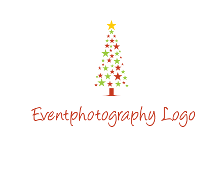 colorful stars christmas tree logo