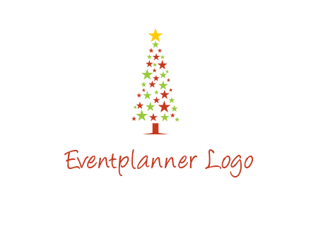 colorful stars christmas tree logo