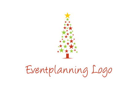 colorful stars christmas tree logo