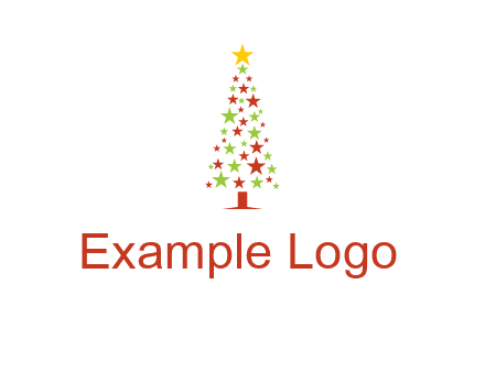 colorful stars christmas tree logo