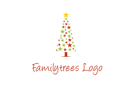 colorful stars christmas tree logo