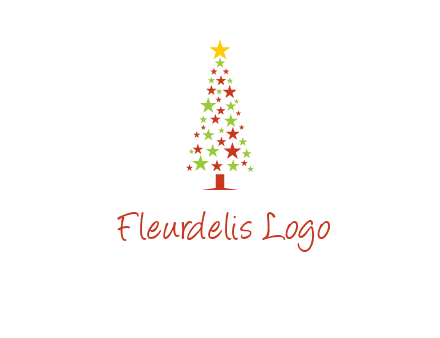 colorful stars christmas tree logo