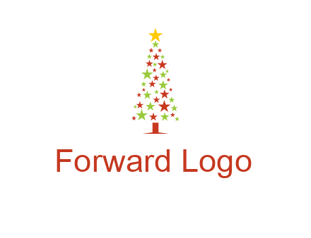 colorful stars christmas tree logo