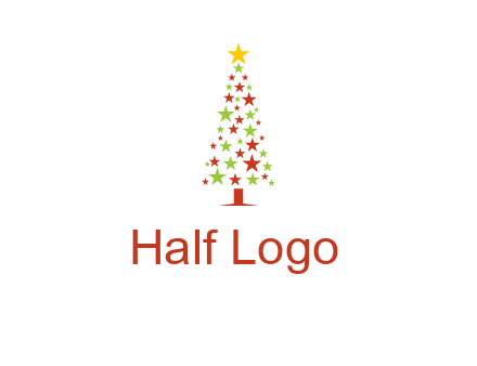 colorful stars christmas tree logo