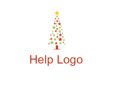 colorful stars christmas tree logo