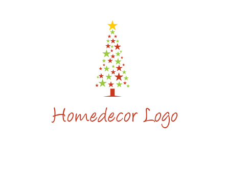 colorful stars christmas tree logo