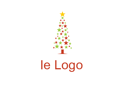 colorful stars christmas tree logo