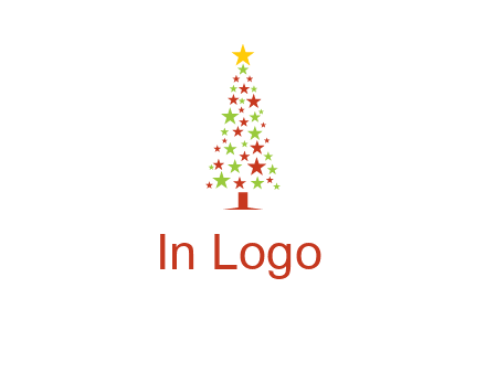 colorful stars christmas tree logo