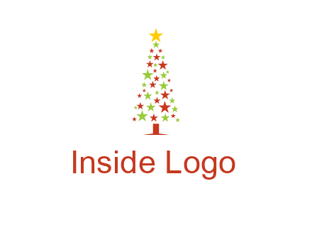 colorful stars christmas tree logo