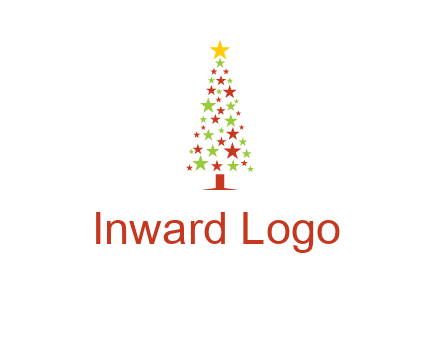 colorful stars christmas tree logo