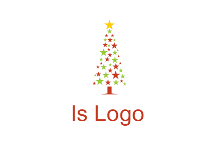 colorful stars christmas tree logo