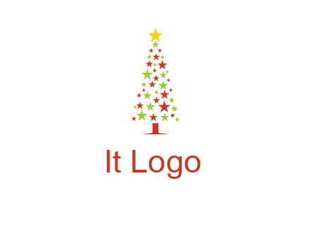 colorful stars christmas tree logo