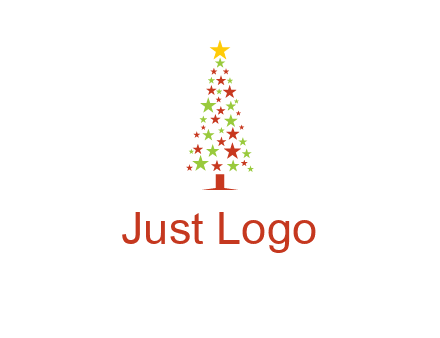 colorful stars christmas tree logo