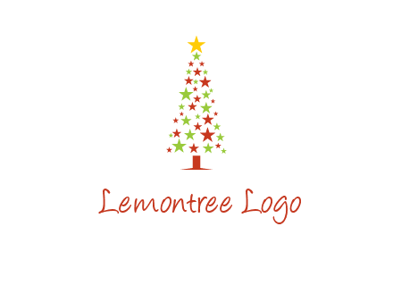 colorful stars christmas tree logo