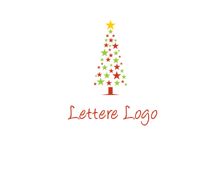 colorful stars christmas tree logo