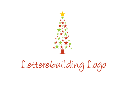 colorful stars christmas tree logo