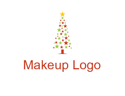 colorful stars christmas tree logo