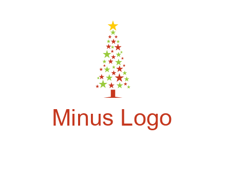colorful stars christmas tree logo
