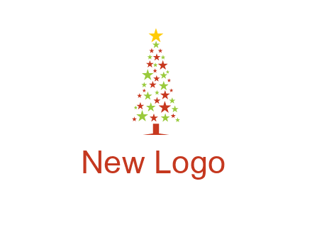 colorful stars christmas tree logo