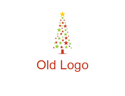 colorful stars christmas tree logo