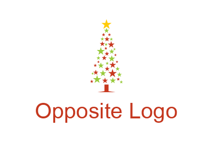 colorful stars christmas tree logo