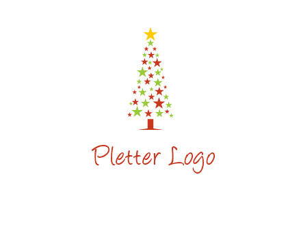 colorful stars christmas tree logo