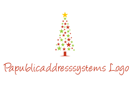 colorful stars christmas tree logo