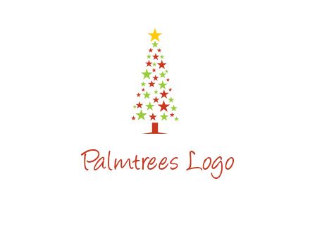 colorful stars christmas tree logo