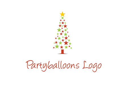 colorful stars christmas tree logo
