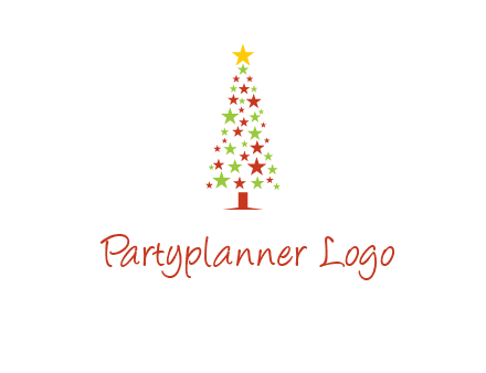 colorful stars christmas tree logo