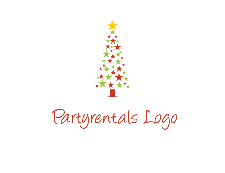 colorful stars christmas tree logo