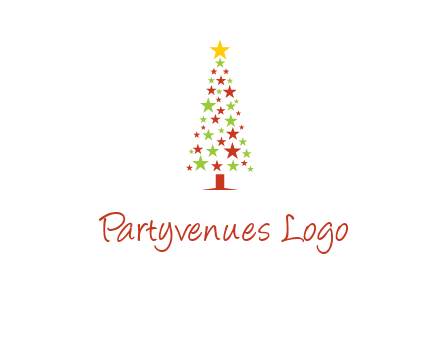 colorful stars christmas tree logo