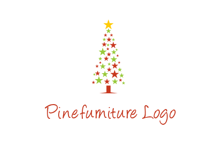 colorful stars christmas tree logo
