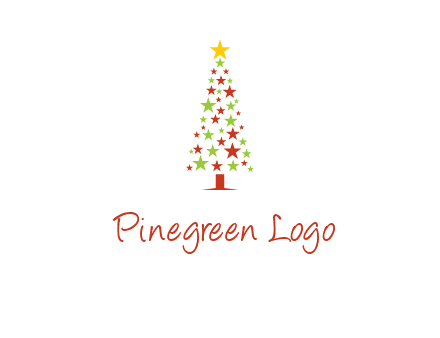 colorful stars christmas tree logo