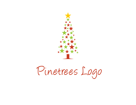 colorful stars christmas tree logo