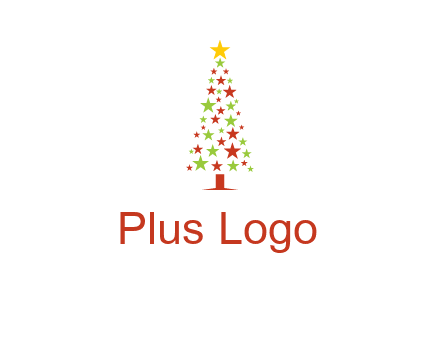 colorful stars christmas tree logo
